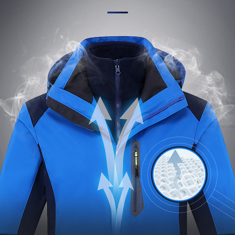 秋冬两件套热封两件套抓绒内胆冲锋衣工作服定订制做印LOGO图刺绣