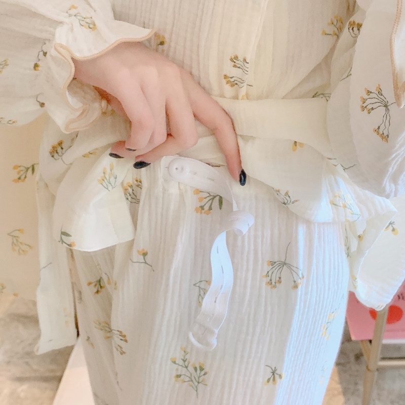 月子服春夏季产后孕妇睡衣家居服韩版孕期哺乳衣喂奶套装v领