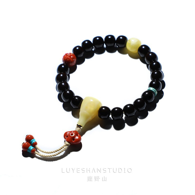现货南红阿呆圆h珠顶腰珠骷髅背云勒子柏香籽星月108颗佛珠手串di