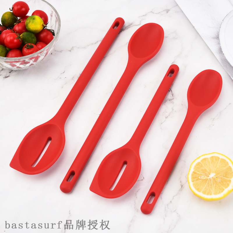 极速Full package silicone extended salad spoon cooking silic