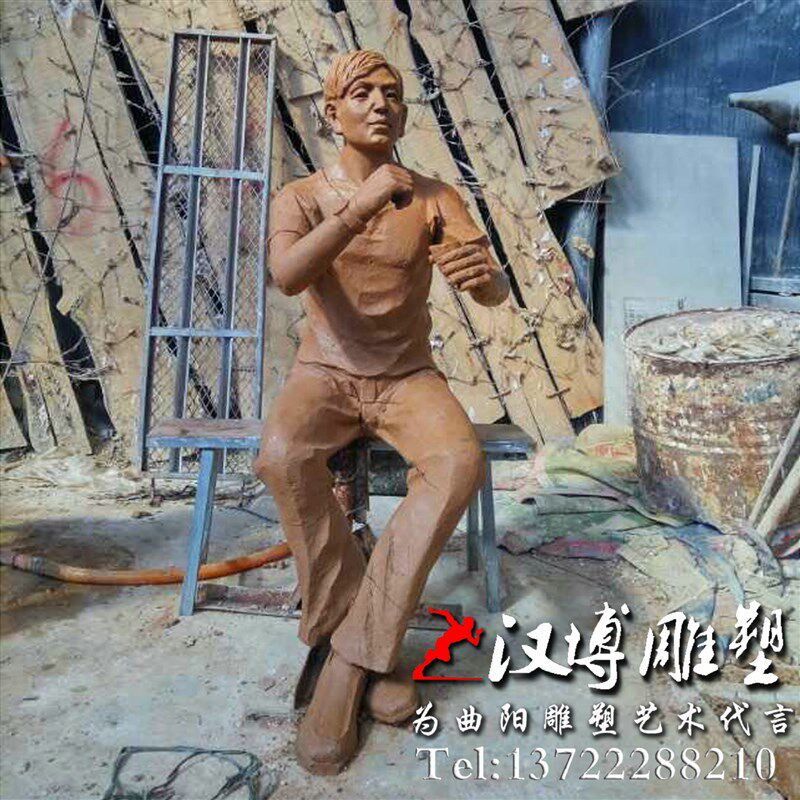 玻璃钢仿铜人物雕塑泥塑模型吃火锅主题雕塑公园园林景观小品雕塑