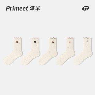 花边点子纱袜子女中筒袜春秋2024新款 长筒长袜 可爱刺绣棉袜秋冬季