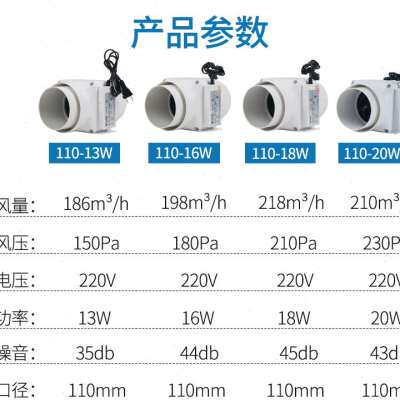 推荐一拖二管道排风机酒店工程化妆室浴室乾湿分离换气扇排气扇
