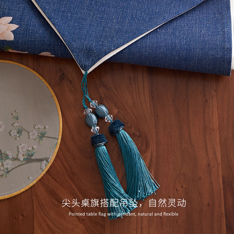 新中式茶席桌布布艺防水s防油禅意茶台棉麻会议桌台布茶桌垫布桌