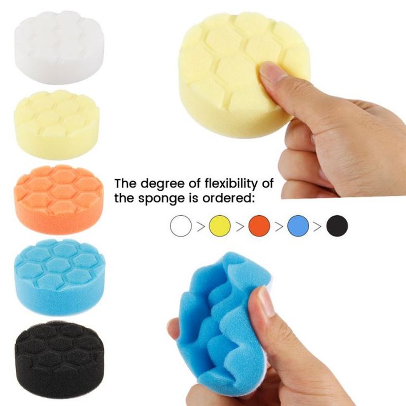 Car Poleishing Sponge Pads Kit Buffing Waxing Foam Pad Buffe