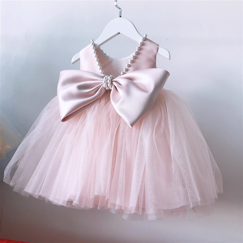 韩版童装公主裙女童洋装生日礼服婚纱I表演裙走秀花童周岁蓬蓬裙