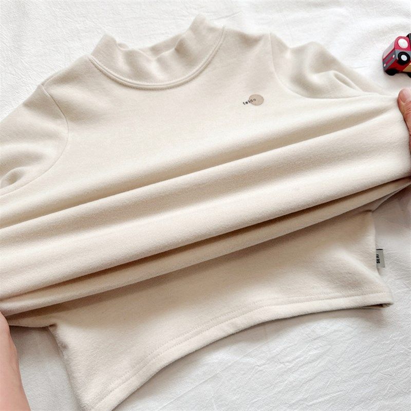 软糯高弹力~男童微磨毛半高领打底衫2024冬季儿童内搭保暖长袖T恤,童装/婴儿装/亲子装,T恤,淘宝优惠券,粉丝福利购,淘宝优惠卷