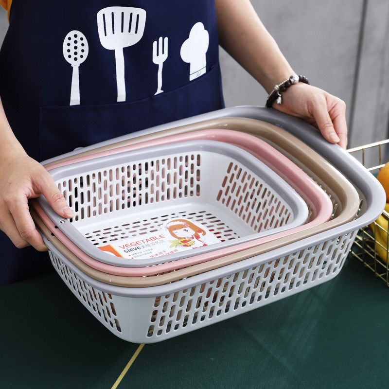 加厚长方形圆形塑料篮收纳篮蔬菜厨房洗菜篮水果篮子塑料筐收新款,收纳整理,其他收纳篮,淘宝优惠券,粉丝福利购,淘宝优惠卷