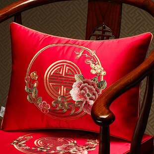 腰枕汽车沙发腰枕长条座椅靠背垫套长方形办公室护腰垫套中式抱枕