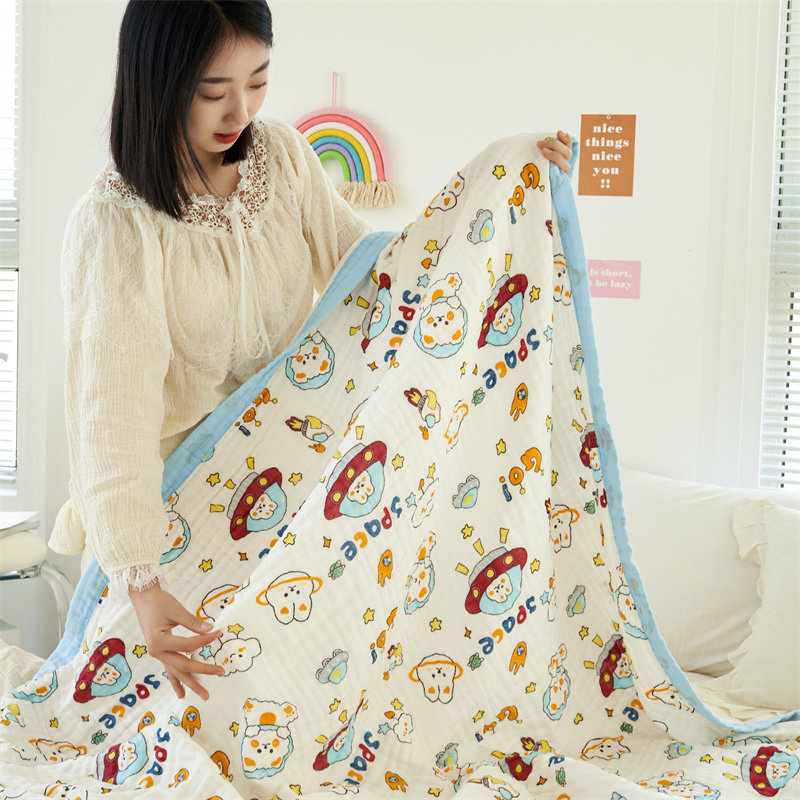 全棉儿童纱布盖毯夏季六层毛巾被婴儿棉纱被子夏凉被午休毯子,床上用品,休闲毯/毛毯/绒毯,淘宝优惠券,粉丝福利购,淘宝优惠卷