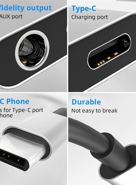 ANMONE Type C Cable Converter To 3.5mm 2 in 1 Transfer Conn