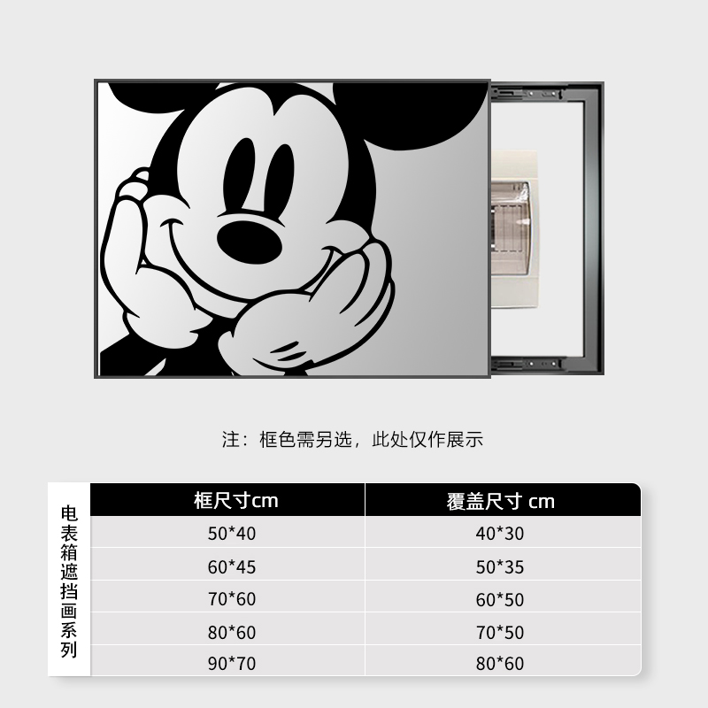 米奇电表箱装饰画横款北欧ins风F饭厅电闸箱弱电箱挂画配电箱图片