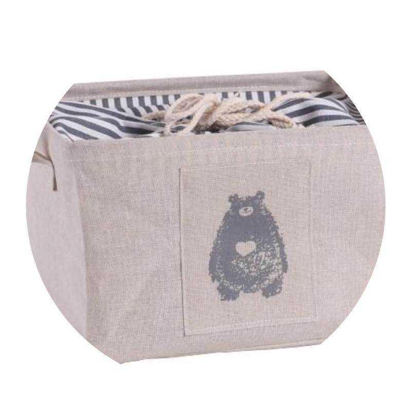 北欧简约束口杂物收纳筐家居布艺脏衣篮玩◆整理◆具新品内衣储物