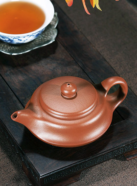 三顾堂宜兴名家紫砂壶非纯全手z工功夫茶壶茶具原矿赵庄小红泥扁