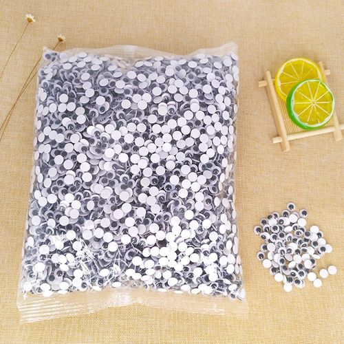 儿童手工材料动物眼睛配件diy玩具带背胶活动眼珠娃娃眼睛黑白款
