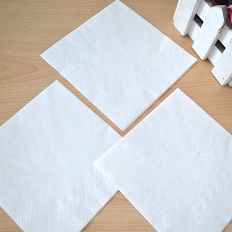 餐巾纸 方纸巾klogo单色印刷单层中空原木浆白纸