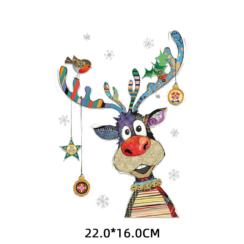 推荐Cartoon Cute Gnome Deer Christmas Patches for Clothing T