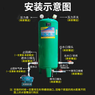 搪瓷自来水水塔储水箱无塔供水器w钢家用增压全压力罐自动碳加厚