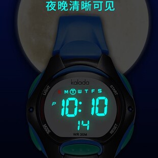 儿童手表男童女童小学生男孩多功能防水防摔可爱男女孩.夜光电子