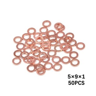 Oil Washer Copper Plug Sealing Sump 极速50Pcs Gasket Solid