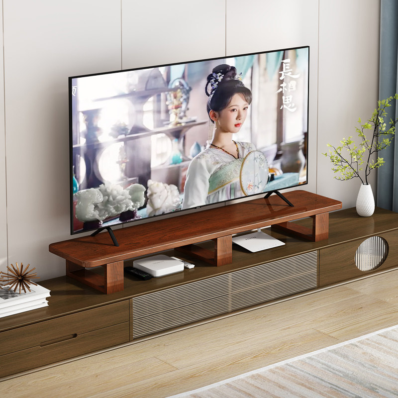 实木液晶电视机增高架客厅电视柜垫高加高支架底座收纳柜置物架子