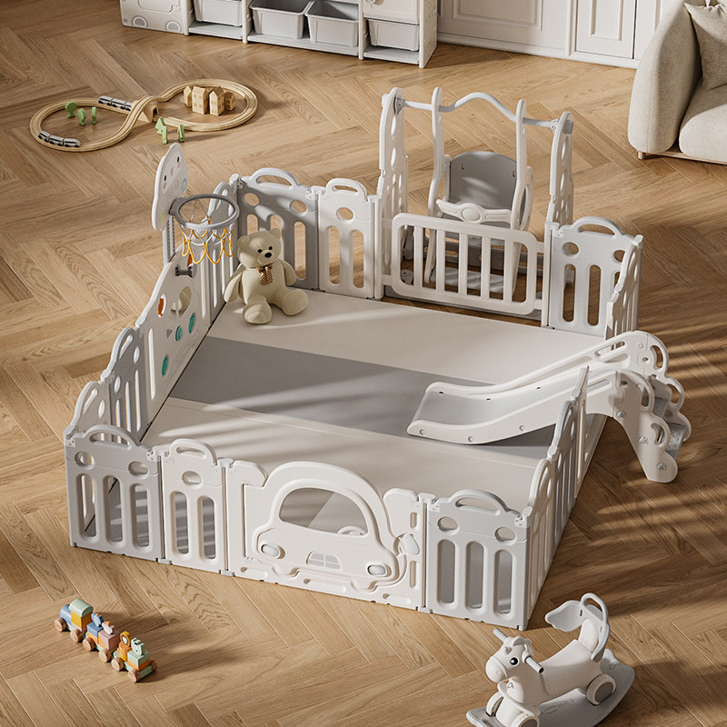 乐婴坊儿童游戏围栏婴儿防护v栏家用室内爬行垫宝宝地上客厅游乐