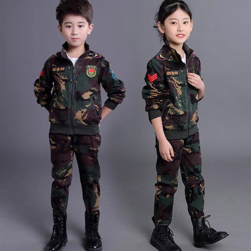 儿童迷彩服套装冬装加棉加厚保暖新潮帅气学生幼儿男女童小孩服装