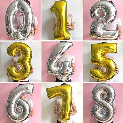 新品Birthday number balloon party decoration room letter set