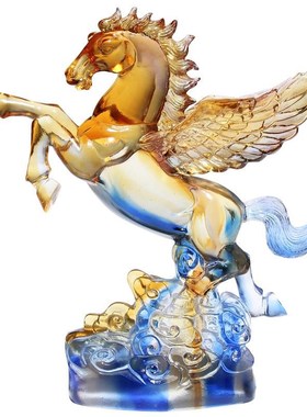 琉璃生肖马的摆件家用招财工艺品玄关酒柜装饰品办公室男商务礼品