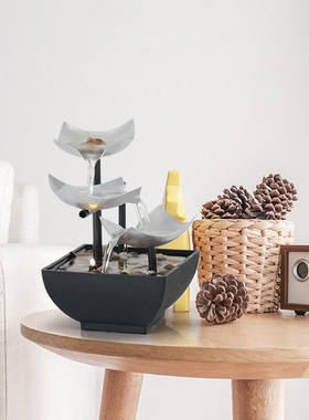 homedecor流水摆件桌面喷泉工E艺品办公室流水喷泉风水摆件代发