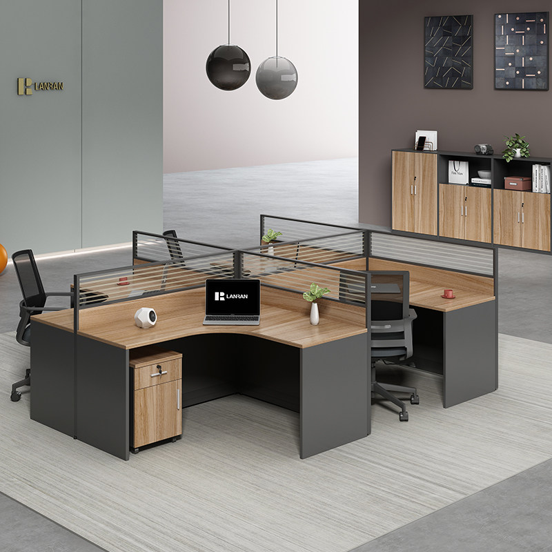 职员工位办公桌g椅组合简约现代4/6人位多人屏风卡座l型办公室家