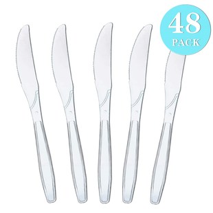 48/96/144pcs Plastic Cutlery Set Crystal Clear Cutlery-set P