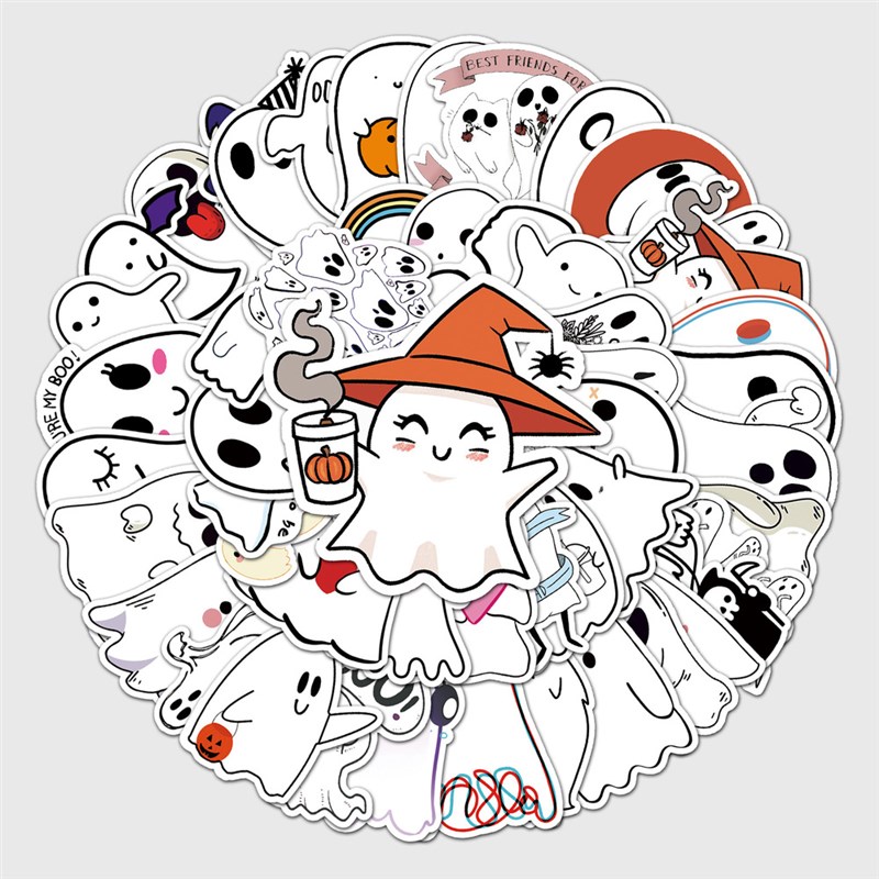 极速10/50PCS Waterproof Halloween Demon Kawaii Sticker Decor