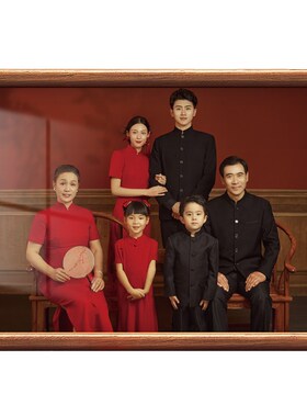全家福相框摆台照片定制高级感diy打印洗相片冲印做成胡桃木摆件
