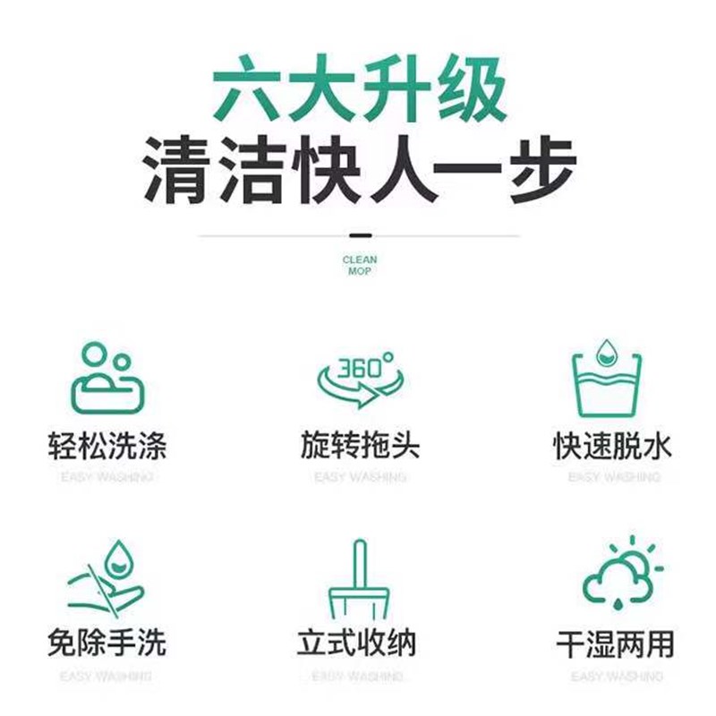 2022新款免手洗不锈钢旋转家用平板拖把干湿两用自动挤水桶一拖净