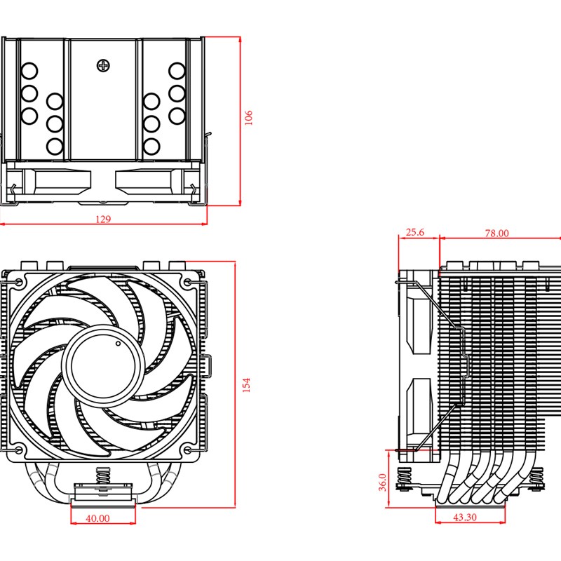 ID-COOLING SE-226-XT ARGB CPU散热器6热管 PWM风扇支持1700 AM4