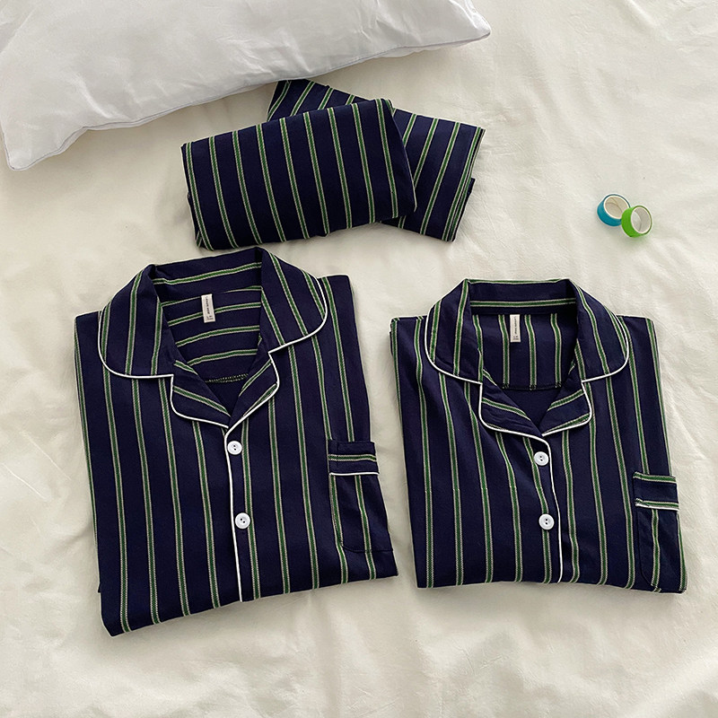 新款日系条纹睡衣男女春秋季长袖开衫家居服情侣韩版秋冬套装,女士内衣/男士内衣/家居服,睡衣/家居服套装,淘宝优惠券,粉丝福利购,淘宝优惠卷