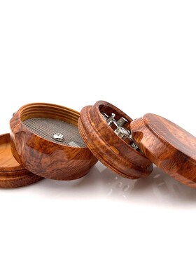 *Red Wooden Grain Resin Weed Grinder 4 Layers Machine Herb G