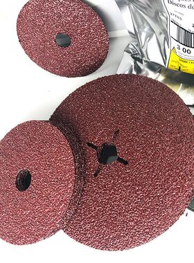 3M982C陶瓷纤维砂碟36+ 5寸十字孔圆孔打磨磨盘角磨Y切割钢纸磨片