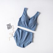 聚拢防下垂大码 夏季 喂奶哺乳期文胸背心套装 纯棉孕妇产后内衣内裤