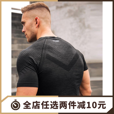 运动肌肉短袖紧身衣服男士修身弹力吸汗速干衣T恤健身房透气训练