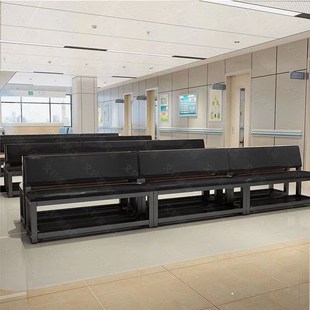 X%软包沙发靠背皮椅健身房球场休息区长条椅理发店等候椅靠背长凳