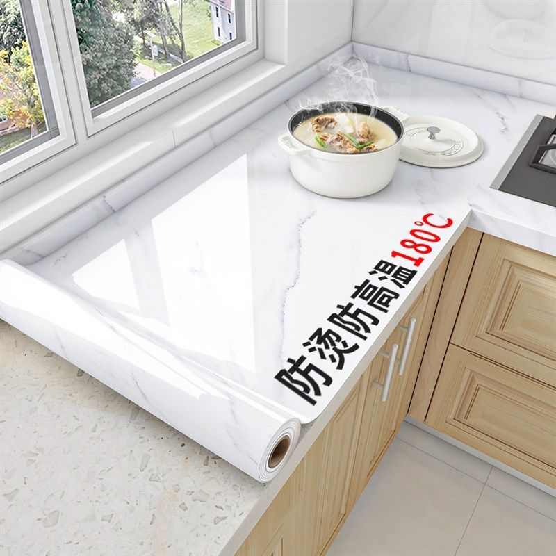 灶台防油贴纸防水自粘大理石厨房台面瓷砖翻新防烫耐高温贴膜,家居饰品,瓷砖贴,淘宝优惠券,粉丝福利购,淘宝优惠卷