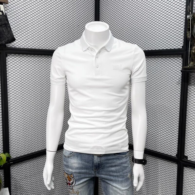 潮牌短袖polo衫男夏季新款高端修身纯棉翻领半袖体恤衫男装衣服潮