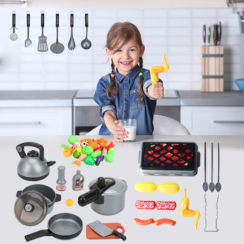 44PCS MinioKids Kitcher T ys Cookwane Pot OPan Pretend Play 个人护理/保健/按摩器材 保健项圈/手环 原图主图