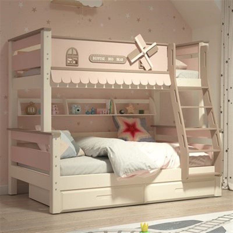 儿童上下床女孩全实木子母床双人床上下铺公主床粉色高低床双层床,包装,快递中转袋,淘宝优惠券,粉丝福利购,淘宝优惠卷
