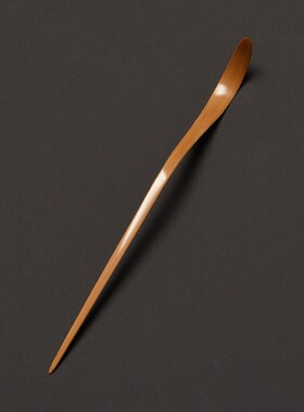 弯月头手工万目精磨玉竹茶拨茶针 镜面竹茶扒竹茶匙 精致竹制茶勺