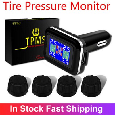 TPMS Car Tire Pressure Alarm Monitor System 4 External Inter