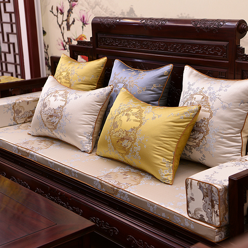 中式坐垫 红木沙发垫 圈椅垫罗汉D床垫子海绵垫加厚座垫实木椅子