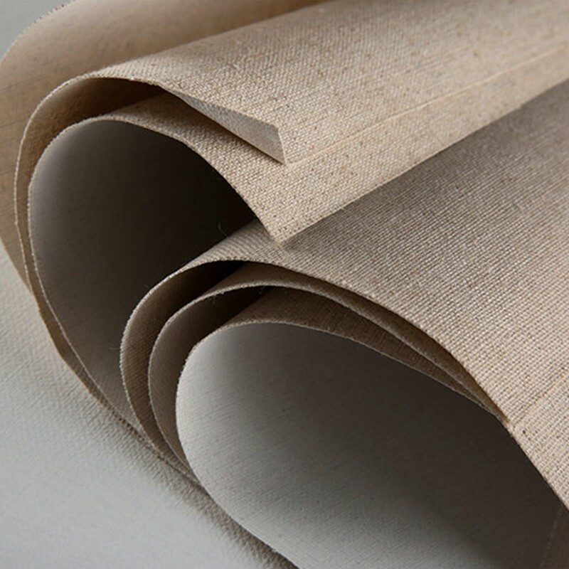 棉麻混纺油画布中细纹棉麻油画布 亚麻油画布框1.7米带涂层亚麻布